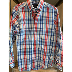 Men's Vineyard Vines Button Down Shirt, Size S, Blue Plaid